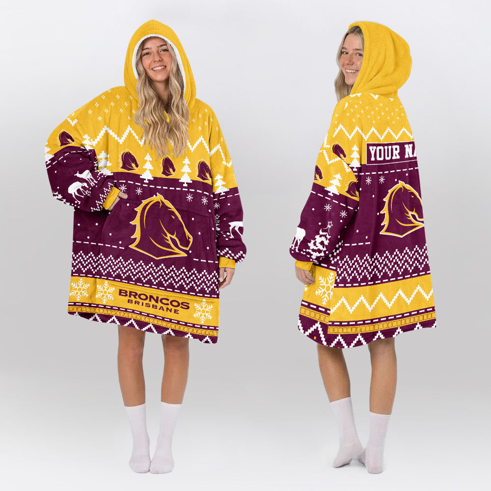 Brisbane Rugby Old School Blanket Hoodie