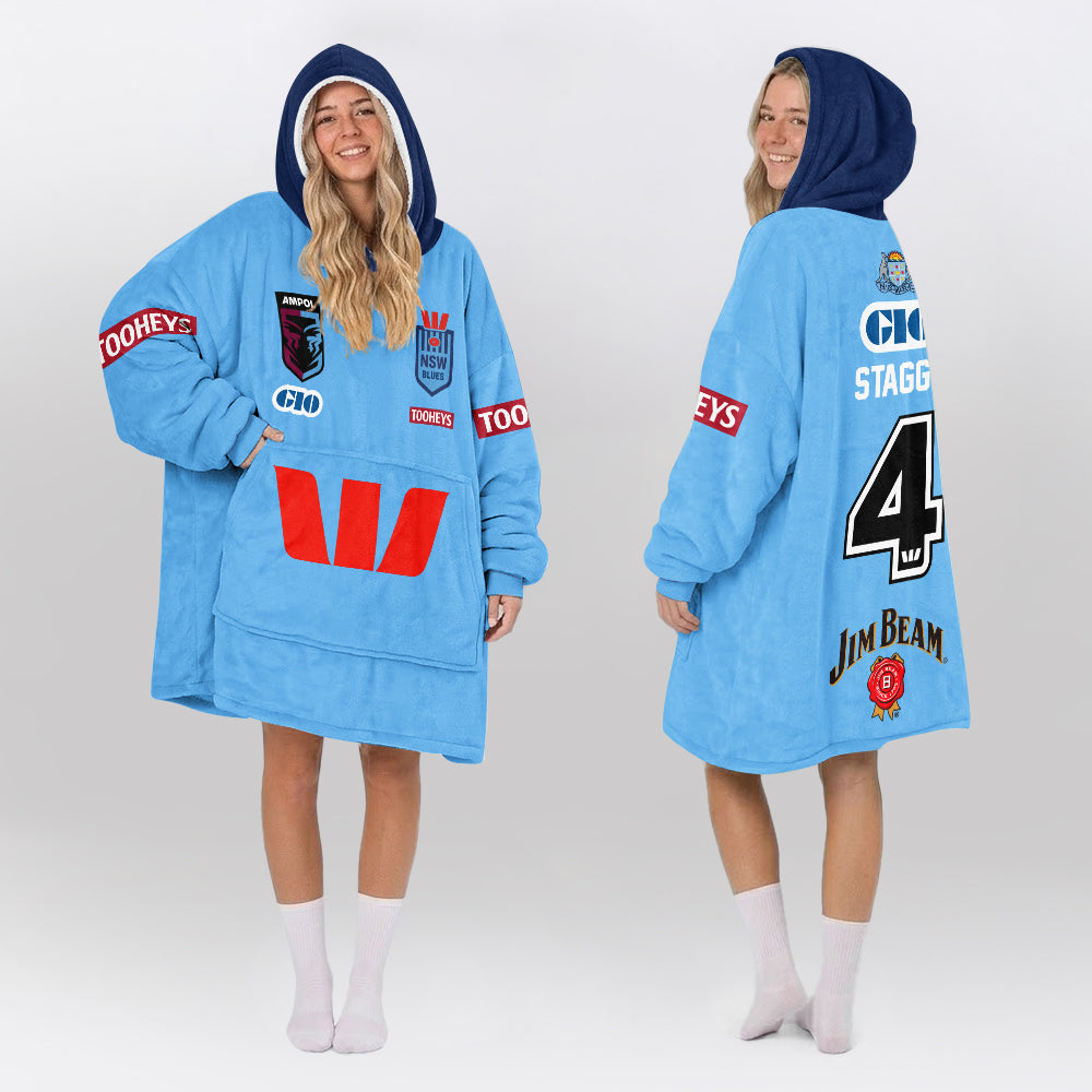 NSW Blues Rugby Blanket Hoodie