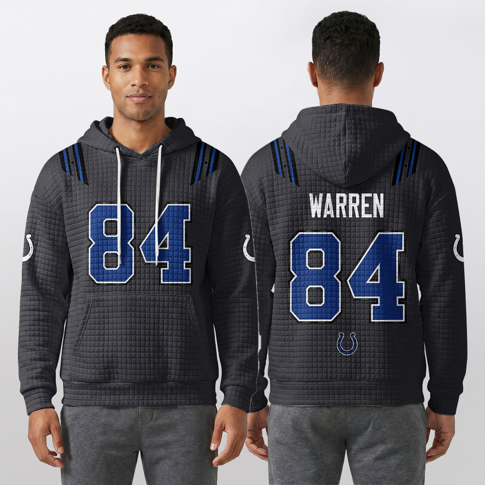 Indianapolis C. Rivalries Warren 84 Football Waffle Hoodie
