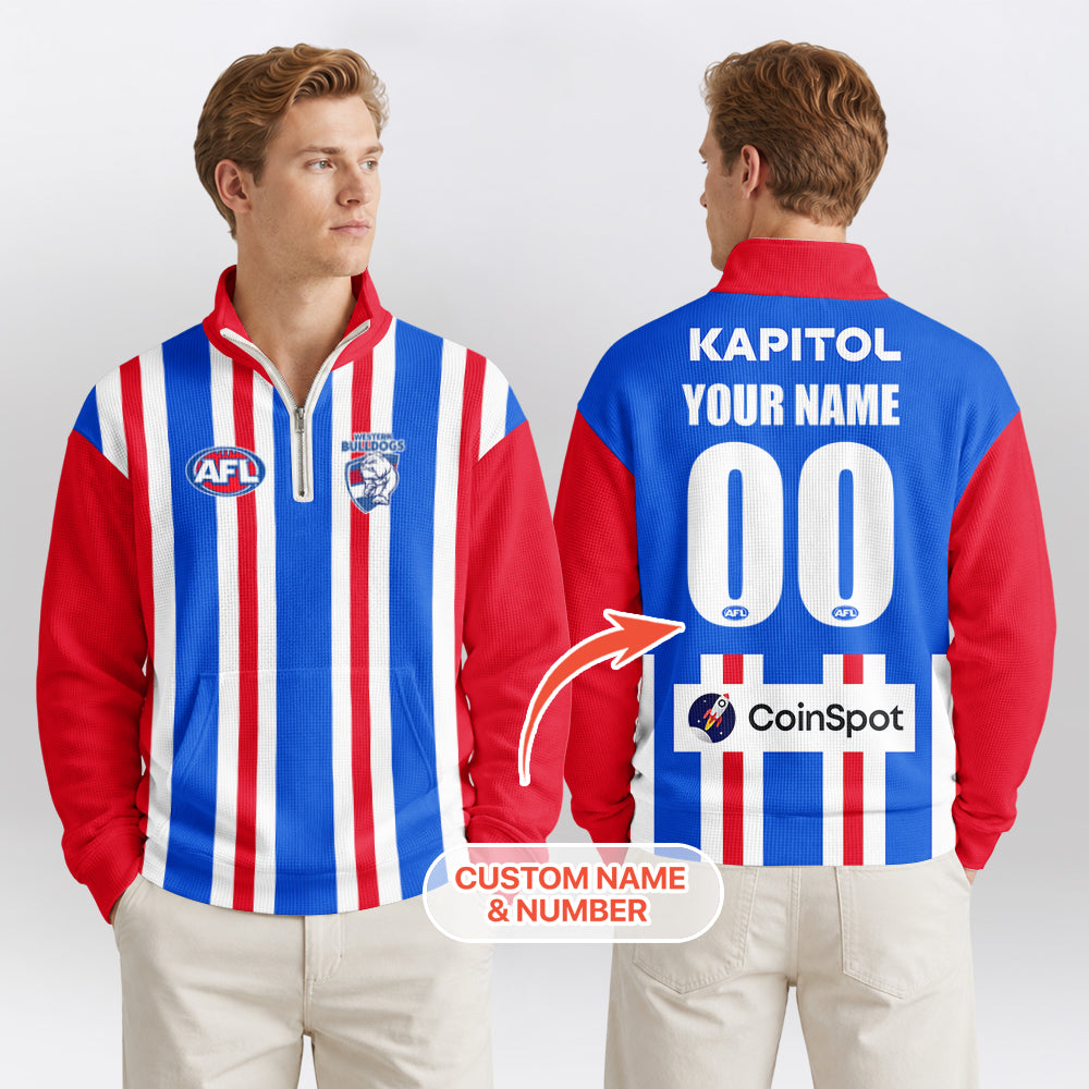 Western Bulldogs Quarterzip Waffle Sweatshirt