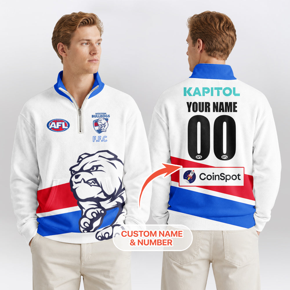 Western Bulldogs Quarterzip Waffle Sweatshirt