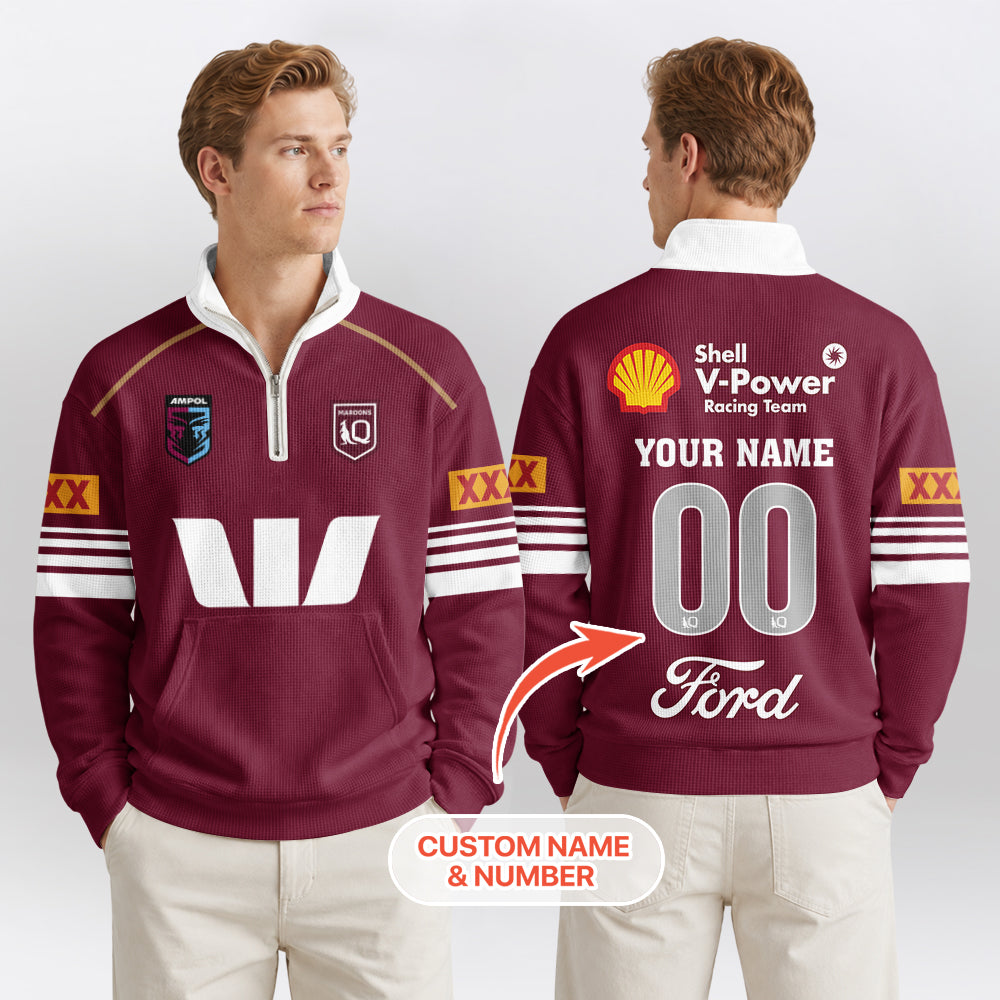 Queensland Rugby 2026 Quarterzip Waffle Sweatshirt