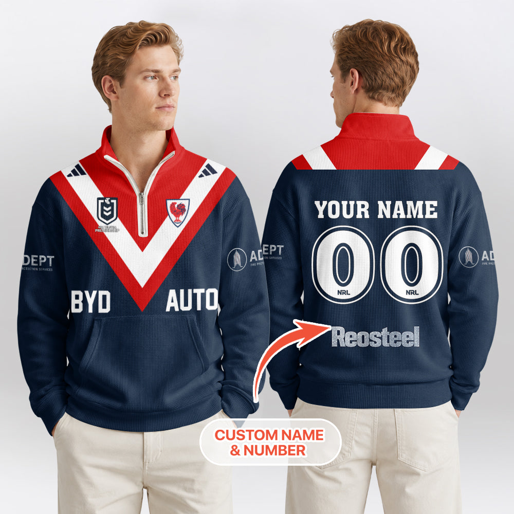Roosters Quarterzip Waffle Sweatshirt