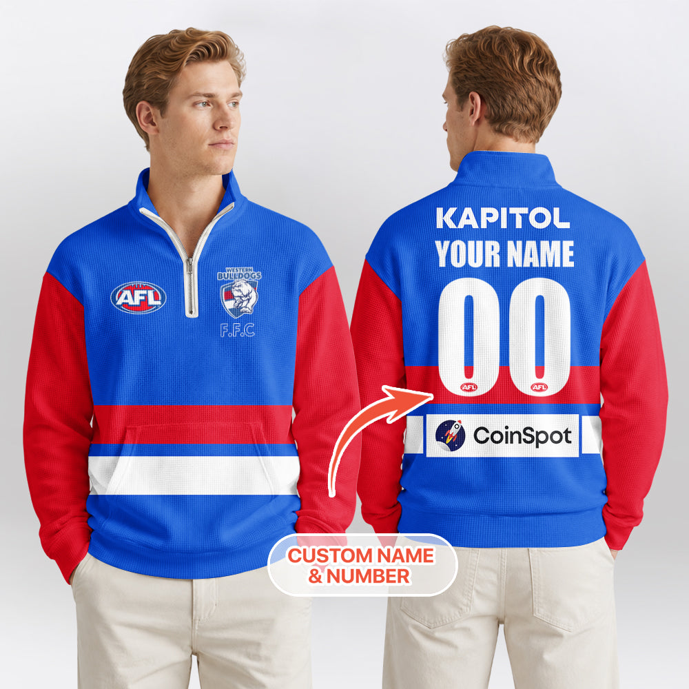 Western Bulldogs Quarterzip Waffle Sweatshirt