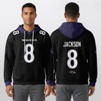 Baltimore R. Rivalries Lamar Jackson 8 Football Waffle Hoodie