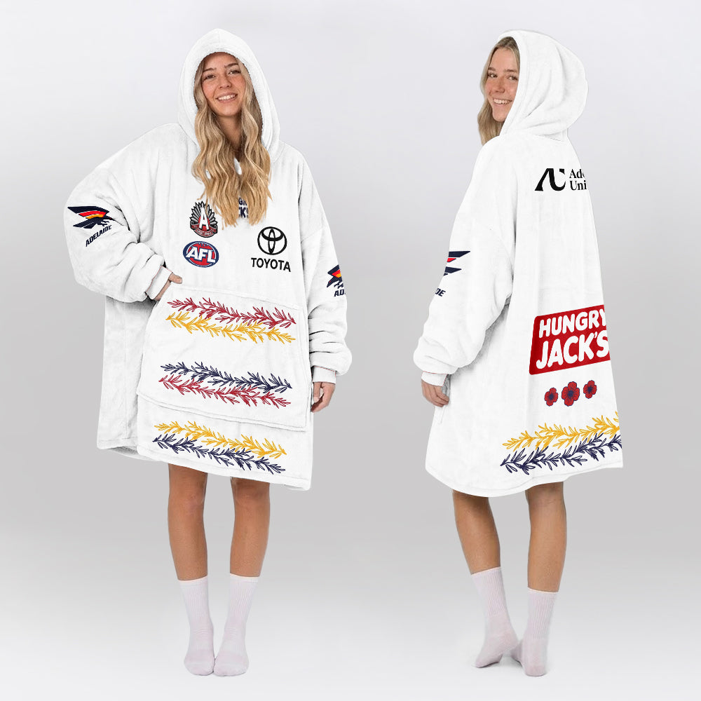 Adelaide Football 2026 White Blanket Hoodie