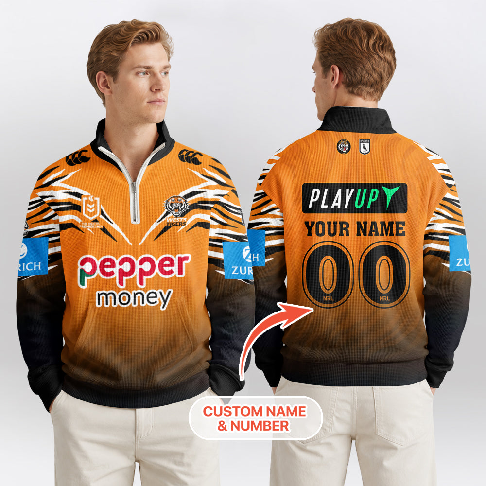 Tigers Quarterzip Waffle Sweatshirt