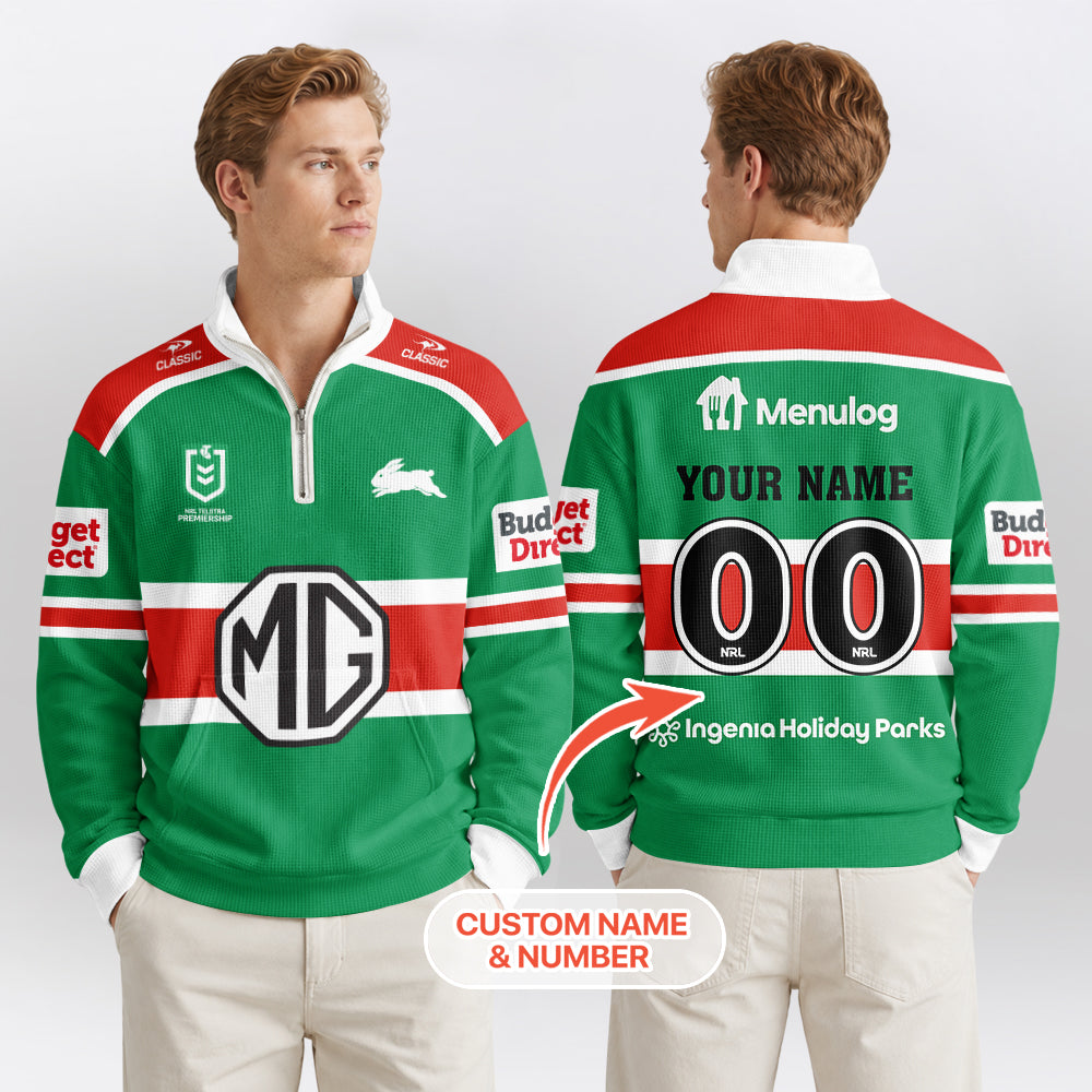 Rabbitohs Quarterzip Waffle Sweatshirt