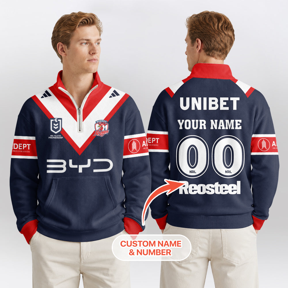 Roosters Quarterzip Waffle Sweatshirt