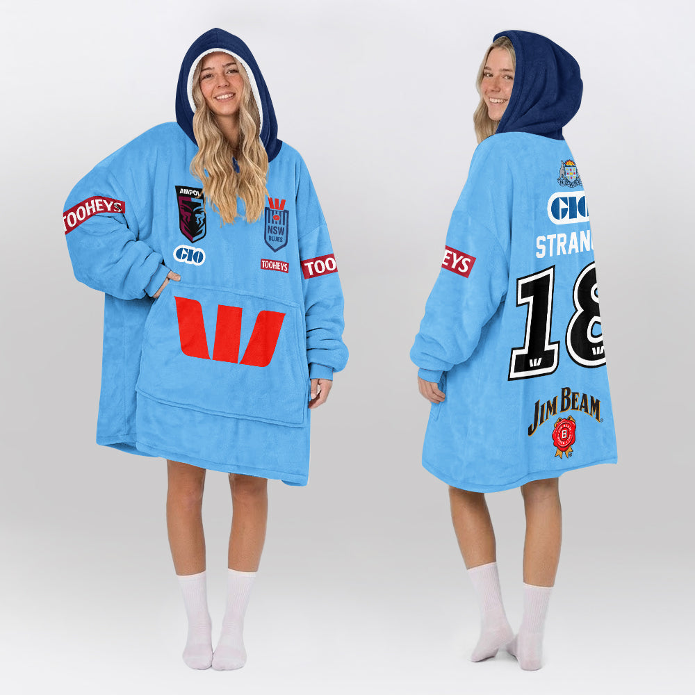 NSW Blues Rugby Blanket Hoodie