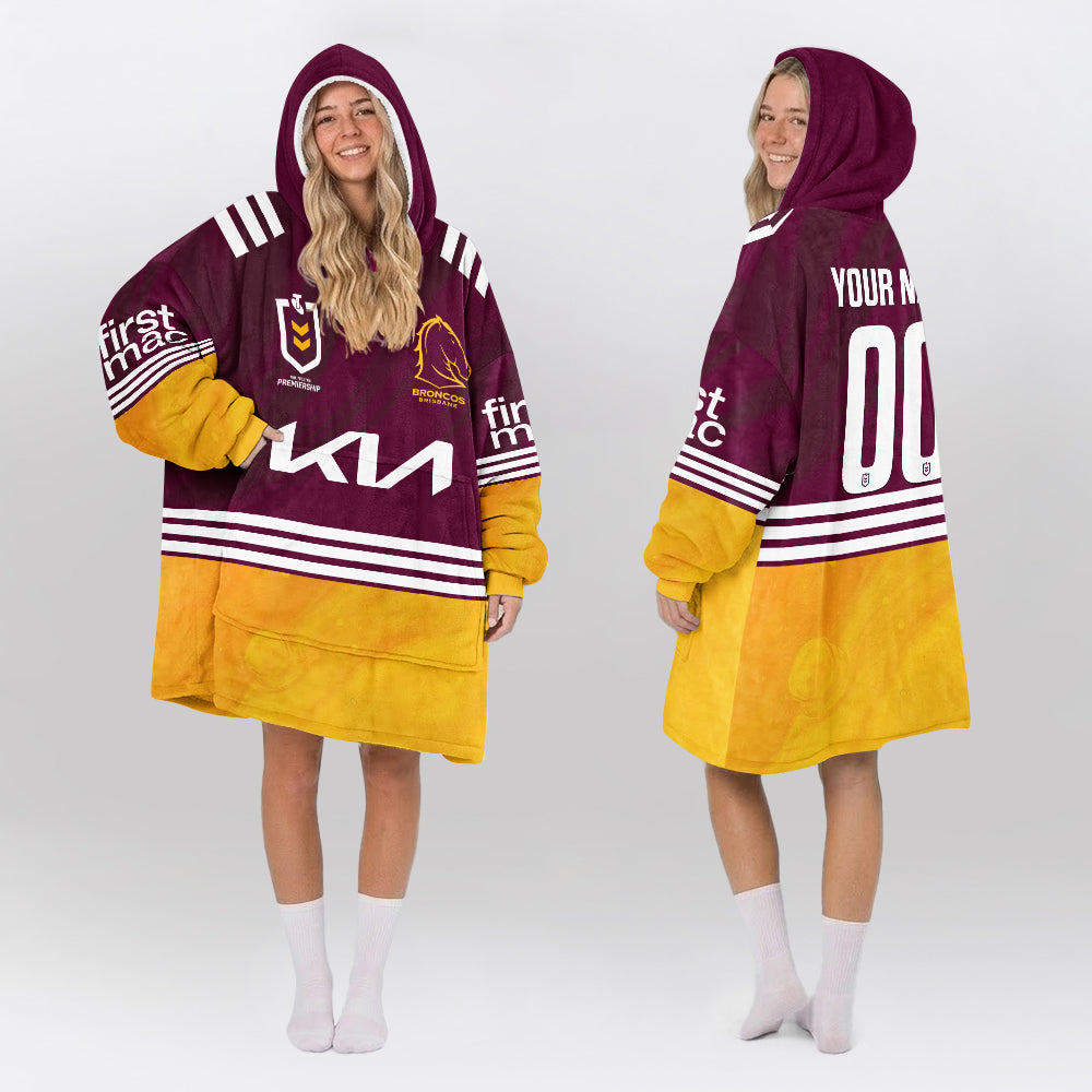 Brisbane Rugby Old School Blanket Hoodie