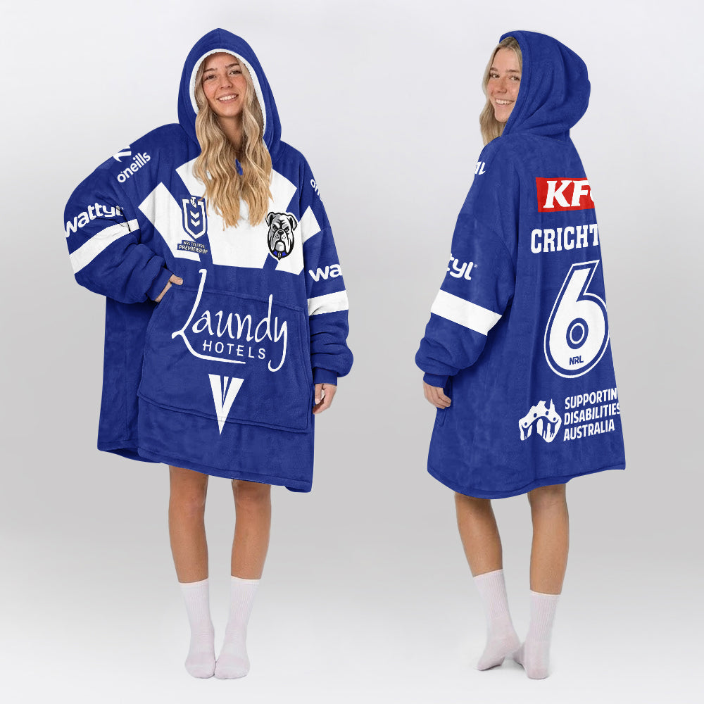 Bulldogs Rugby Crichton Unisex Blanket Hoodie