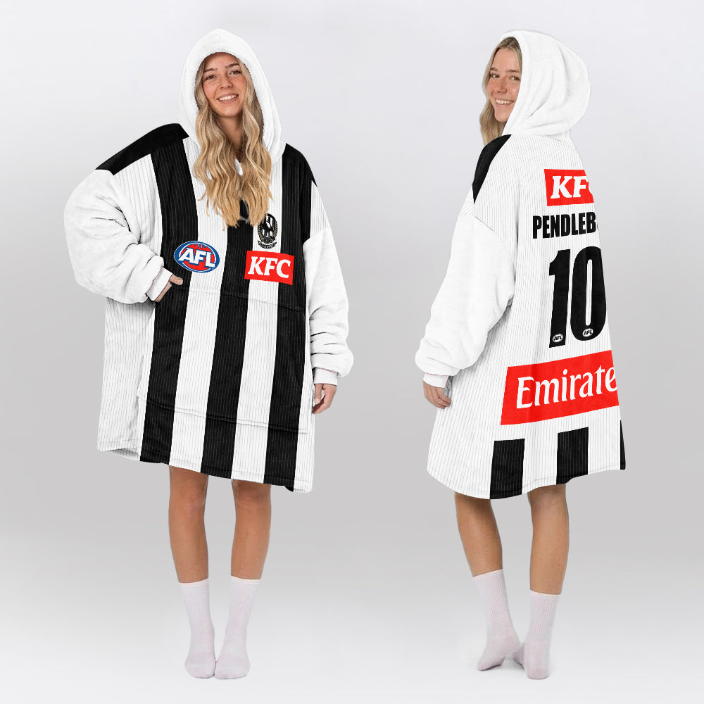 Collingwood 10 Pendlebury Football Blanket Hoodie