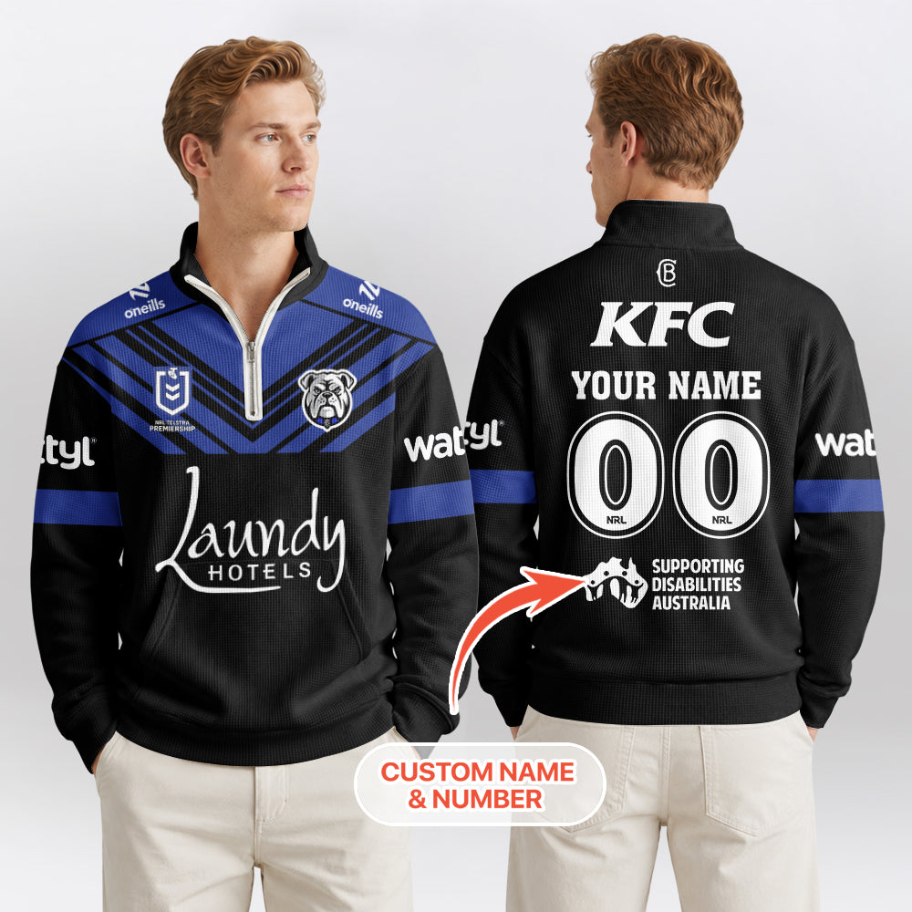 Bulldogs Quarterzip Waffle Sweatshirt