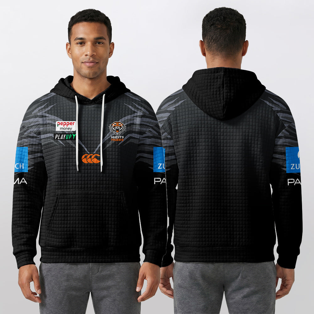 Wests Unisex Black Waffle Hoodie