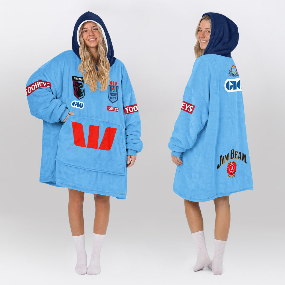 NSW Blues Rugby Blanket Hoodie