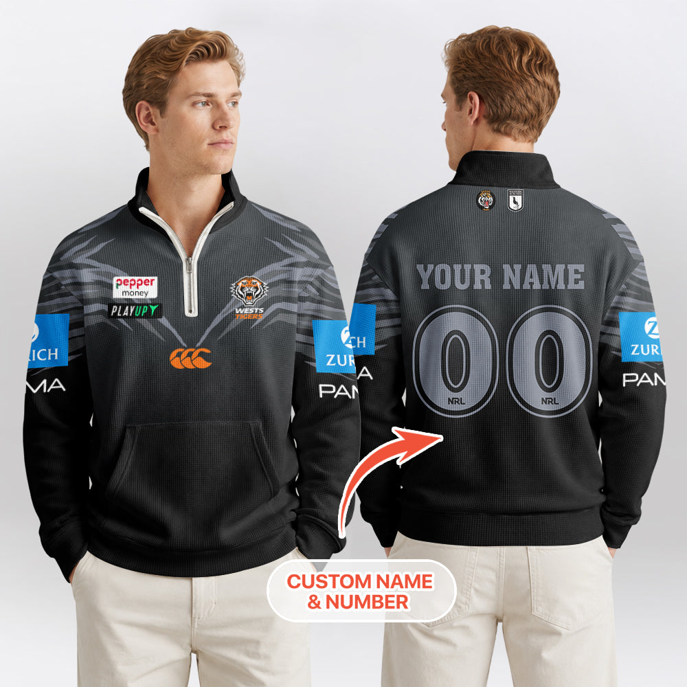 Tigers Quarterzip Waffle Sweatshirt