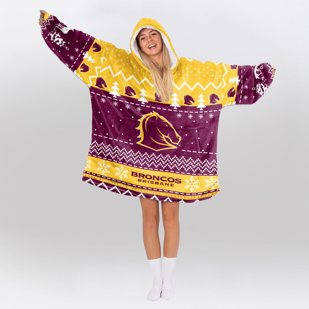 Brisbane Rugby Old School Blanket Hoodie