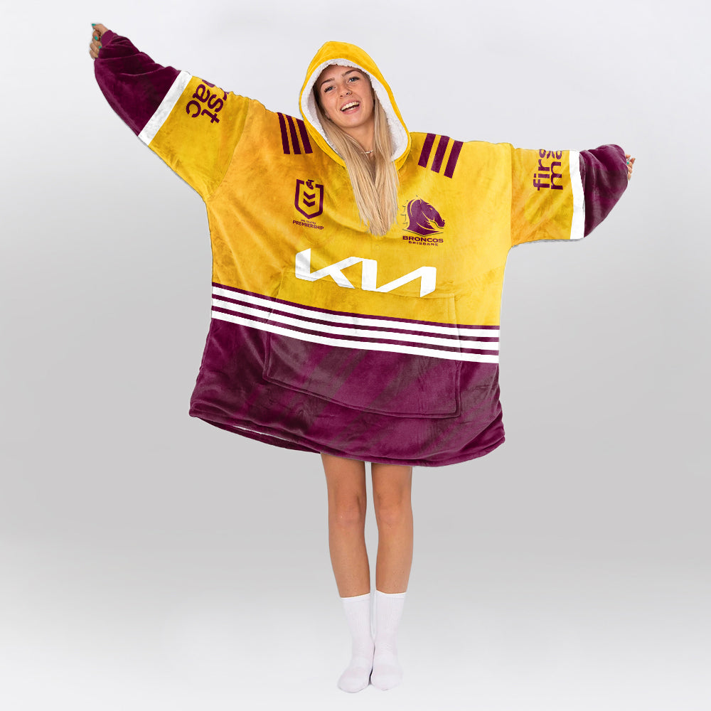 Brisbane Rugby Old School Blanket Hoodie
