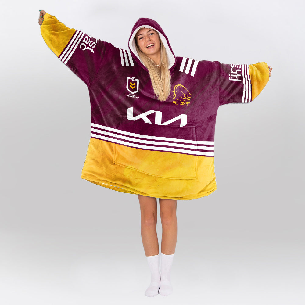 Brisbane Rugby Old School Blanket Hoodie