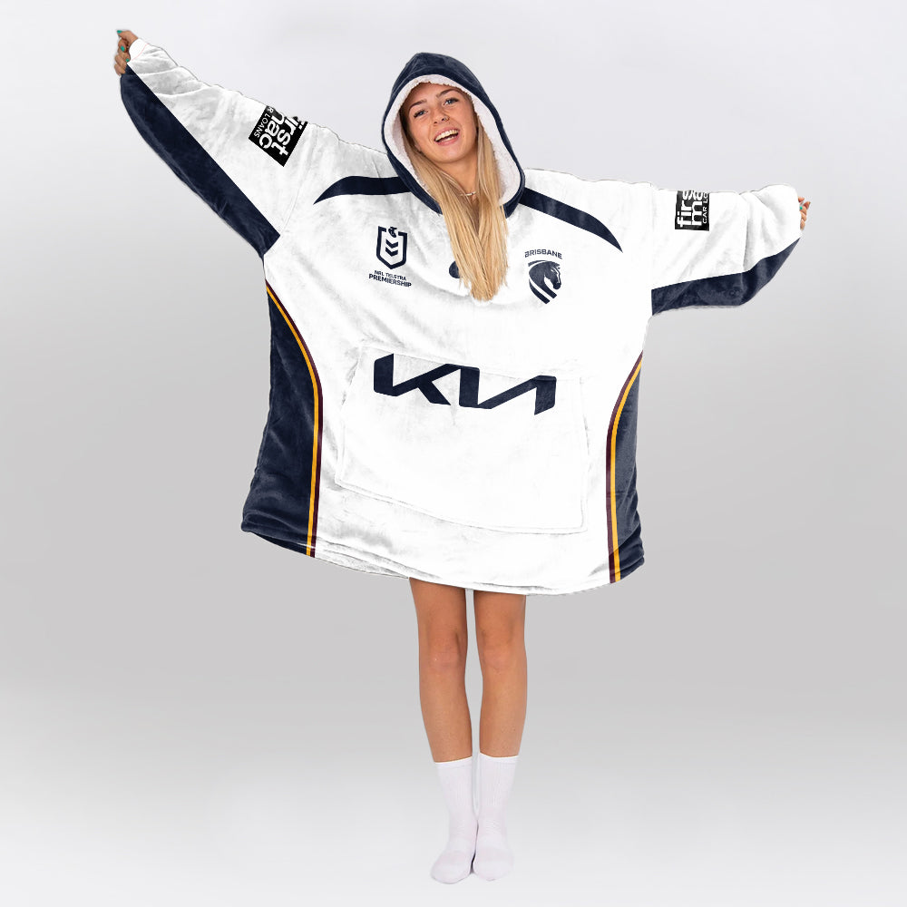 Brisbane Unisex White Blanket Hoodie