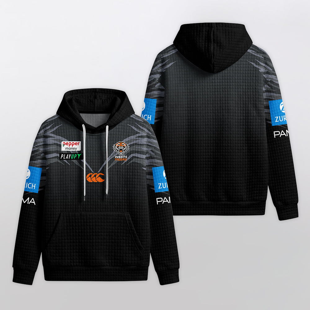 Wests Unisex Black Waffle Hoodie
