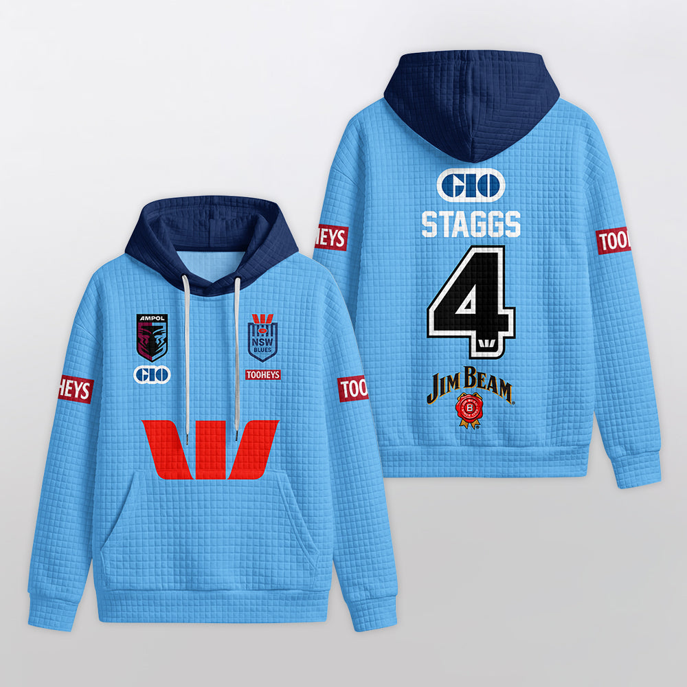 NSW Blues Rugby Waffle Hoodie