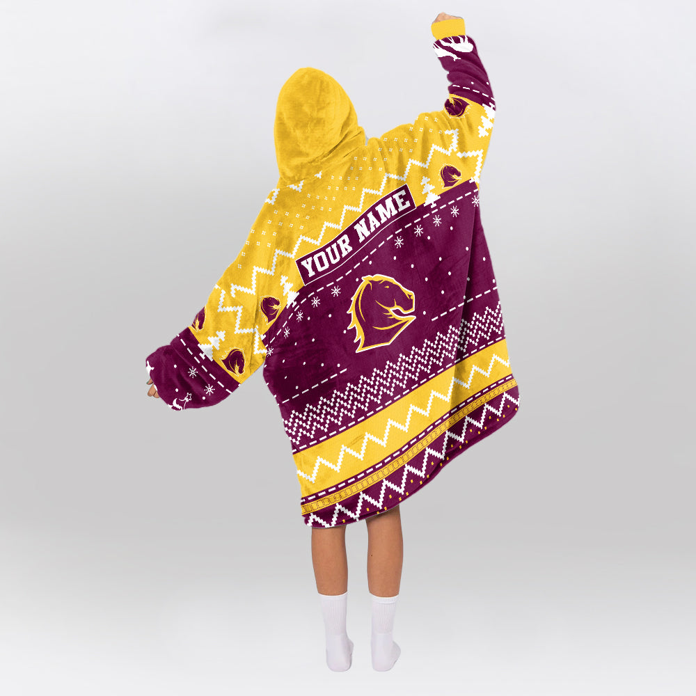 Brisbane Rugby Old School Blanket Hoodie