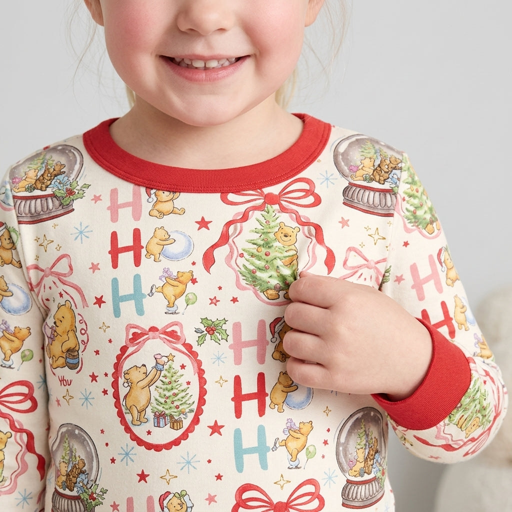 Christmas Bear and Friends Bamboo Two Piece Long Sleeve Pajama Set